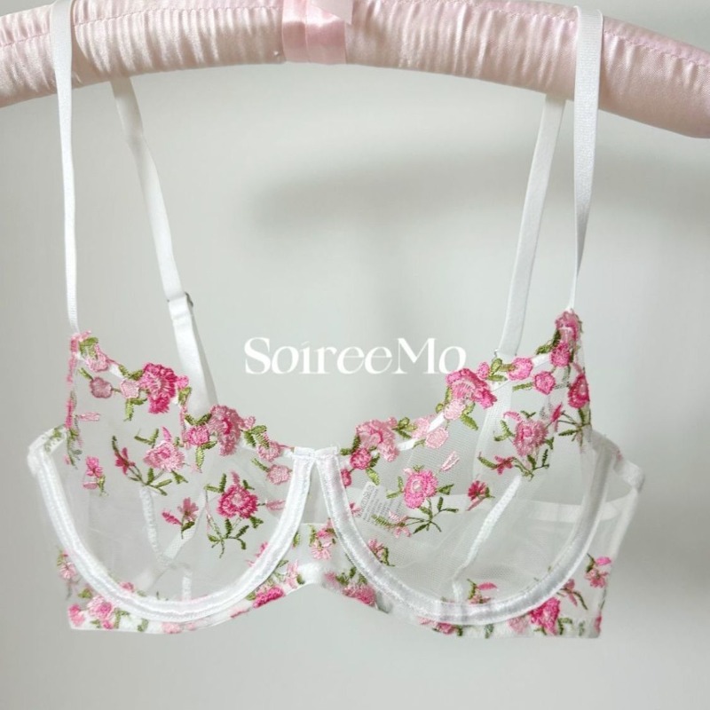 Sheer Bra Lace - BANERDANNI-Conjunto de sujetador de encaje francés