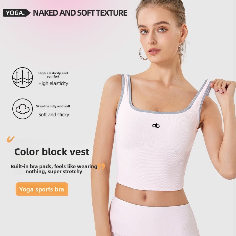 Minimizer Bra Women - Camiseta sin mangas de yoga acanalada